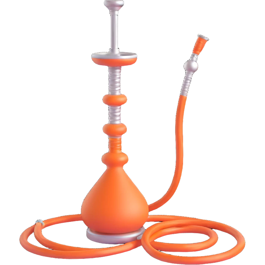 3D hookah, no decorations, standard hose, calm colors emoji
