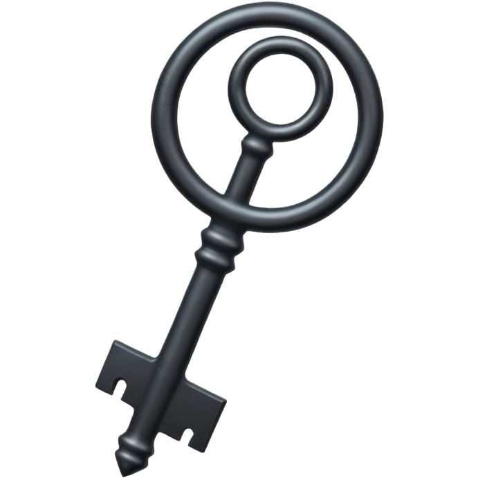 iOS emoji, minimal dark key, flat, fantasy item emoji