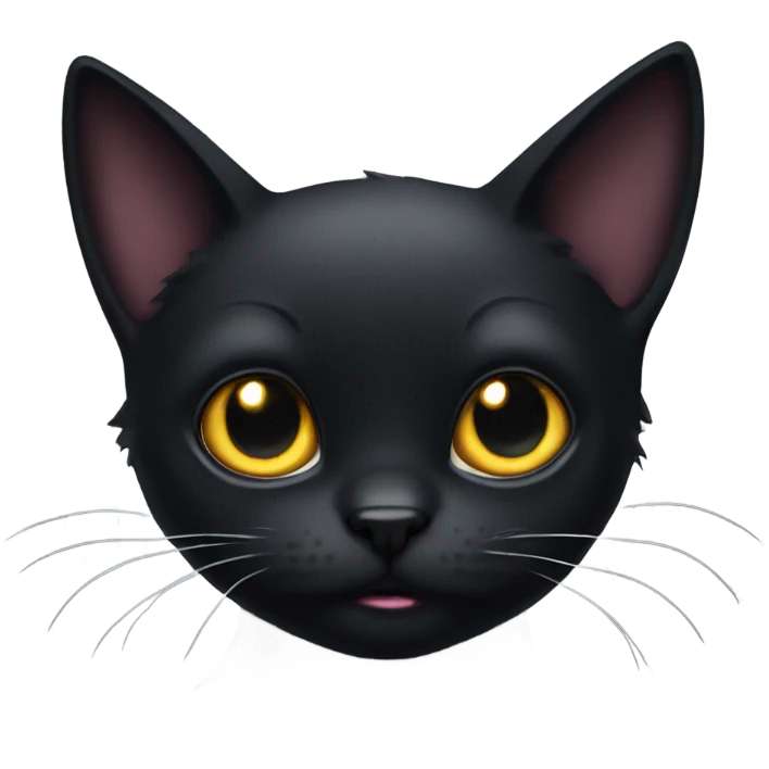 surprised gothic black cat  emoji