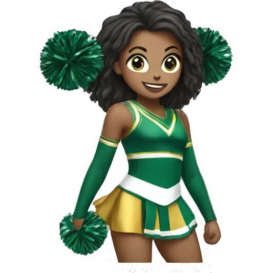 green gold and white cheerleader emoji