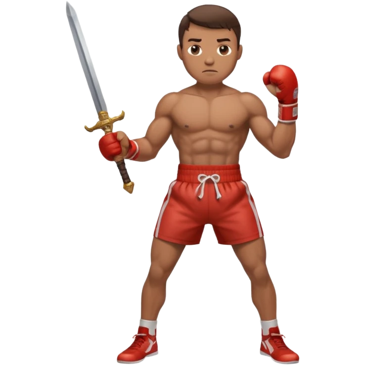 a man holding sword only boxer emoji