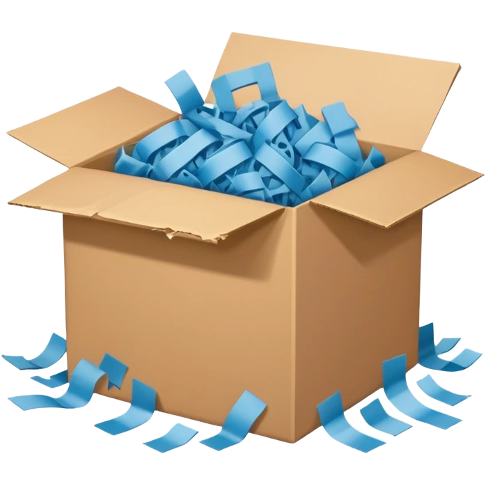 Generate a realistic emoji of a package being extremly desgtroyed  emoji