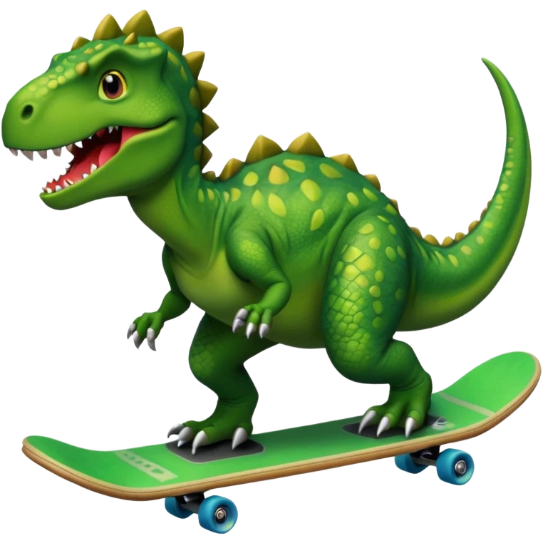 Dinosaur on a skateboard emoji