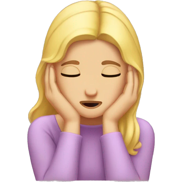 Facepalm girl hands on forehead emoji