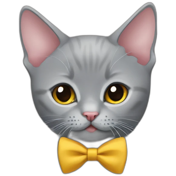 Korat kitten in bow tie emoji
