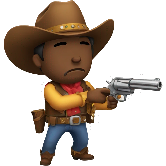 sleepy cowboy with a gun emoji