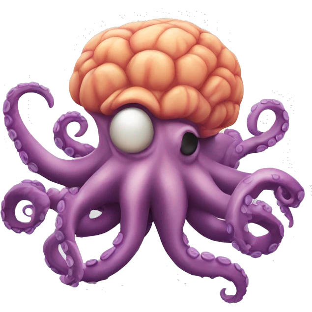 Octupus with brain emoji