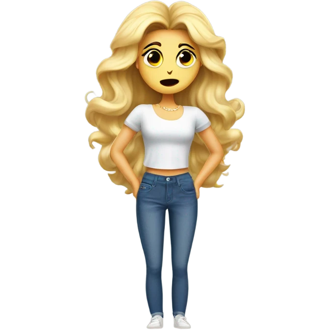 Glinda in her croc top and short jeans mad at her parents that she is royalty  emoji