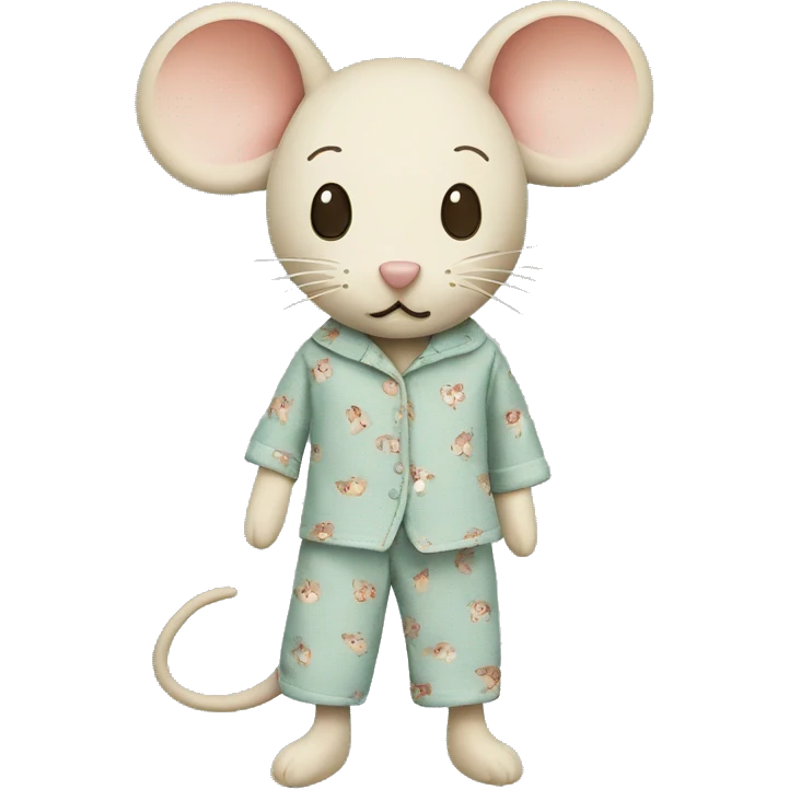 maileg fabric mouse in pajamas emoji
