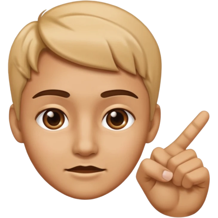 Point your finger at the face. emoji