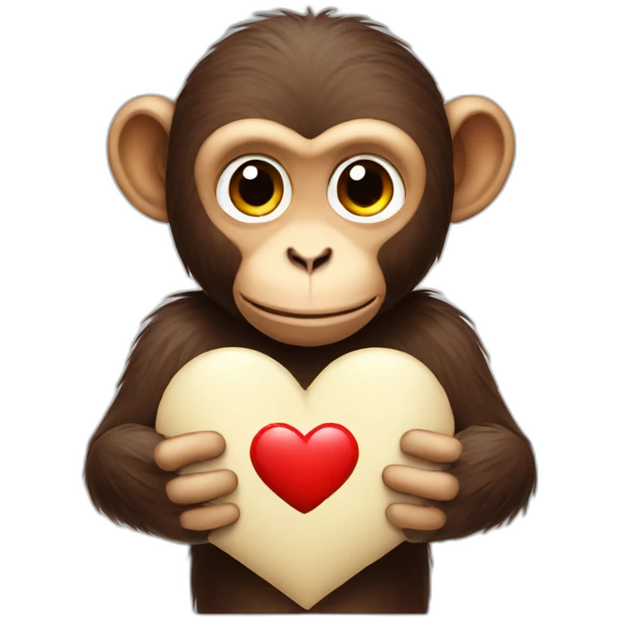 monkey holding heart emoji