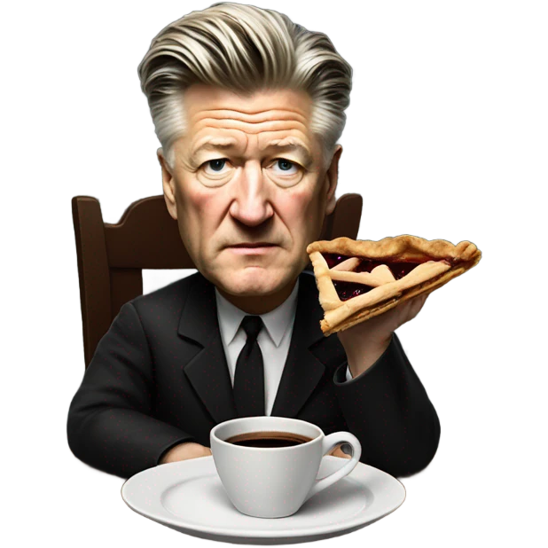 david lynch drinking coffee and cherry pie emoji