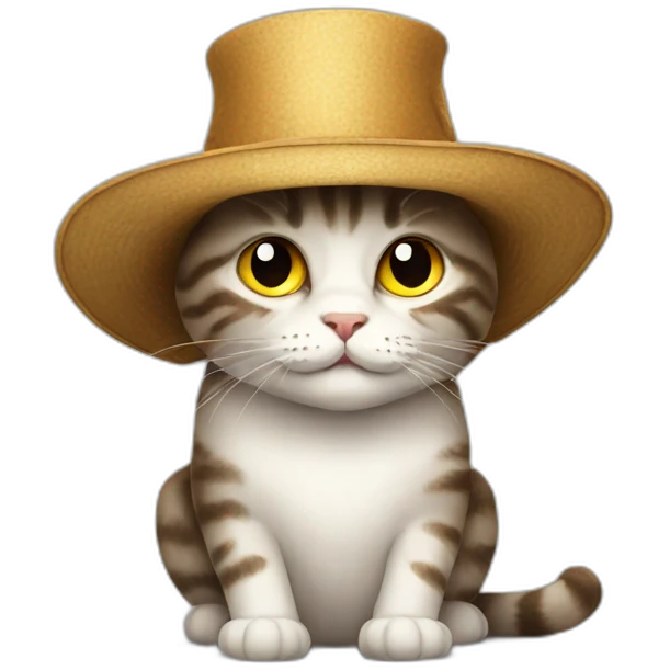 Cat whit a big hat emoji