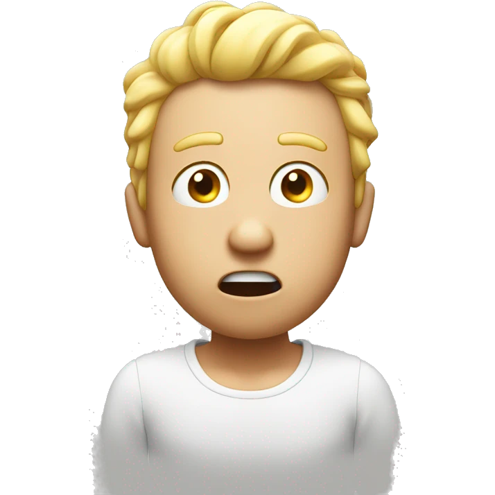 emoji surprised with his hands on the head mouth wide ope white skin emoji