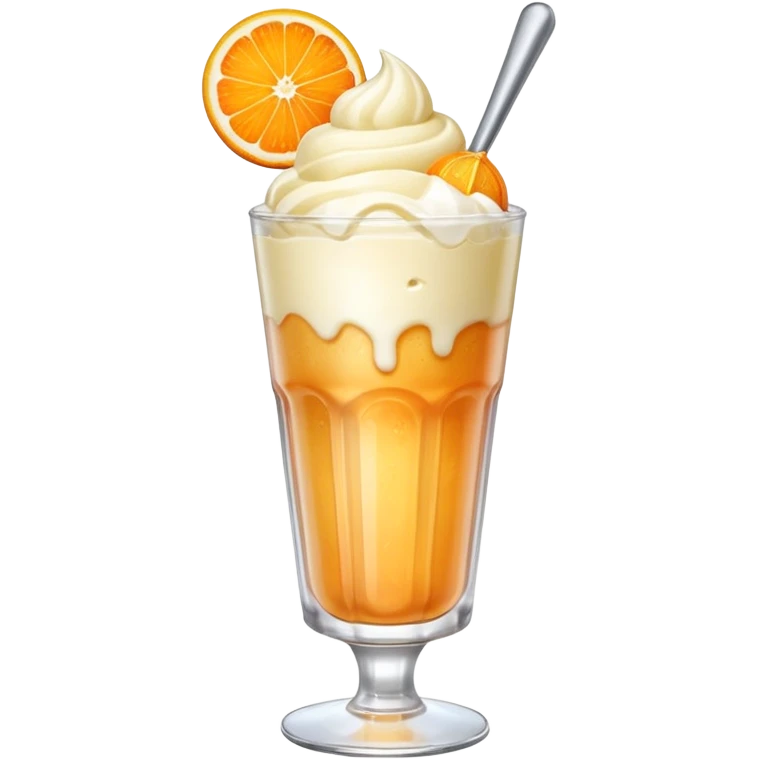 Japanese cream soda on a glass with ice ice cream vanilla 1 scoop on top emoji