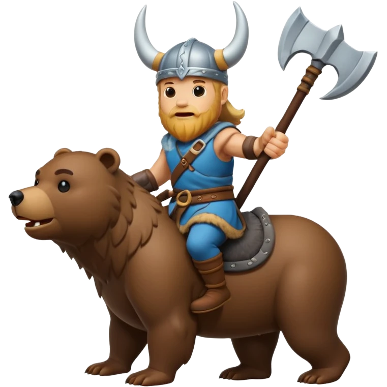 Viking riding bear emoji