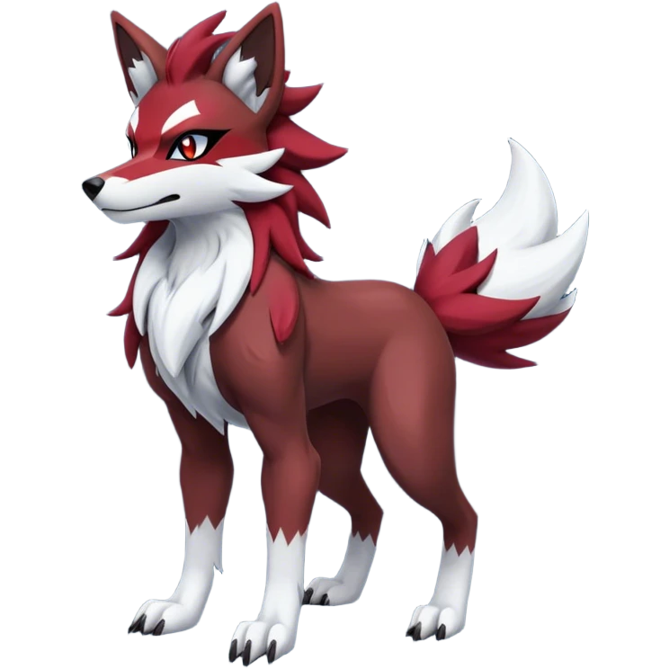 Zoroark-Lycanroc (midnight form)-hybrid full body emoji