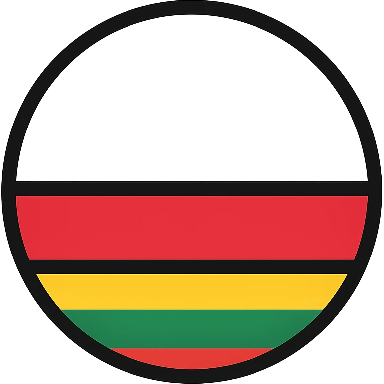 circular emblem fusing colors and patterns of the Polish and Lithuanian flags emoji
