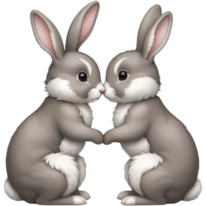 Kissing rabbit, profile, long ears emoji