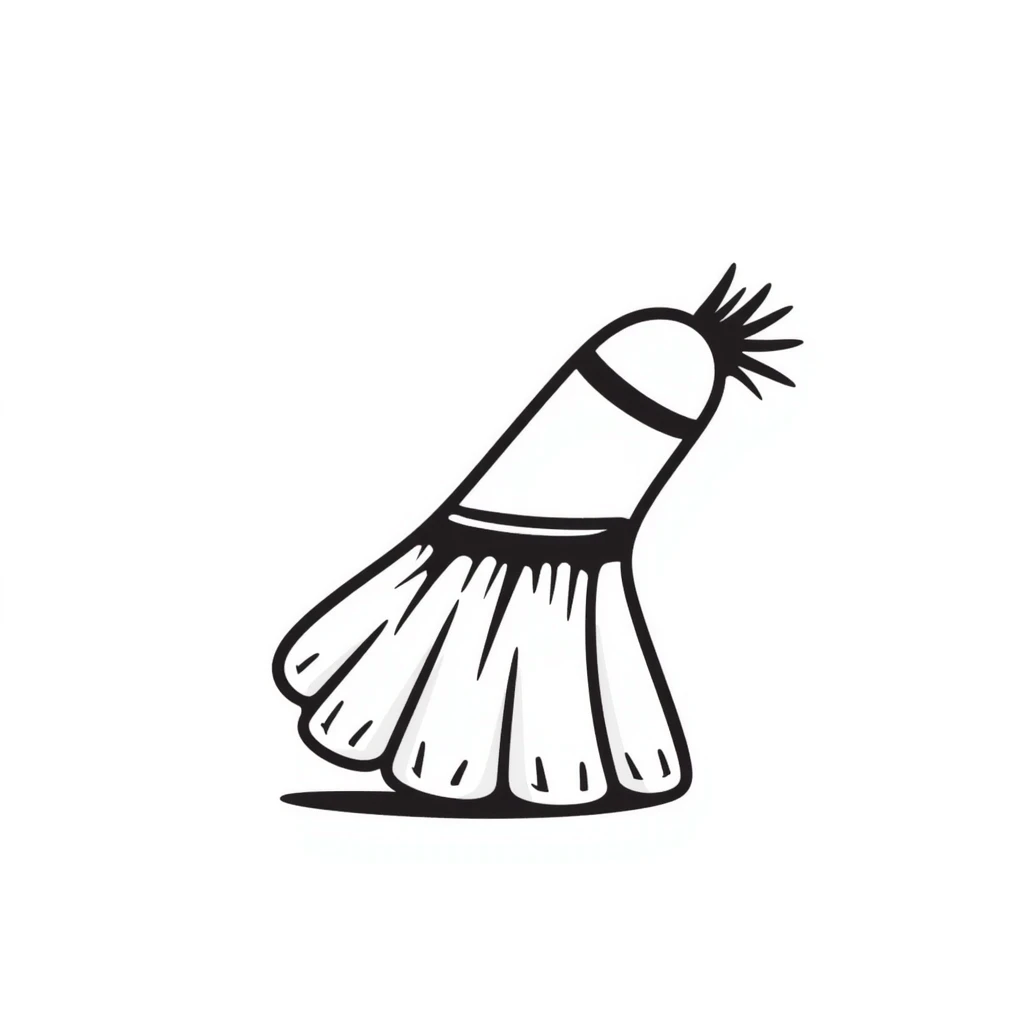 badminton shuttlecock, hand drawn doodle style emoji