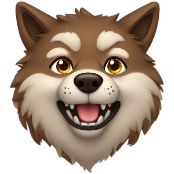 Fat Brown Wolf furry emoji