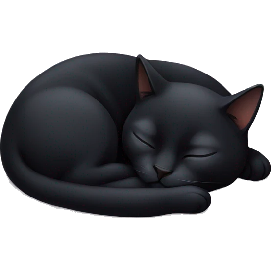 Sleeping black cat emoji