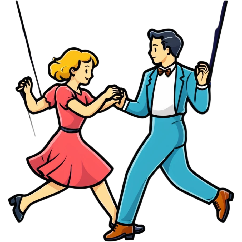 Swing dance couple emoji