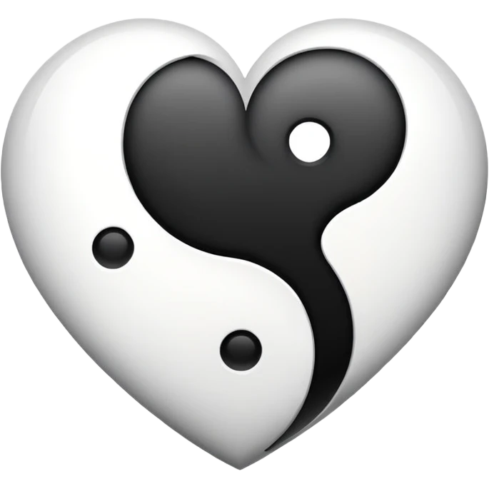 Yin and yang heart emoji