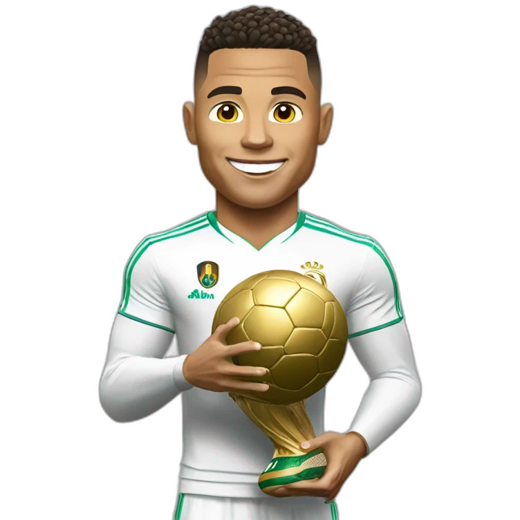 Ronaldo avec un ballon d'or emoji