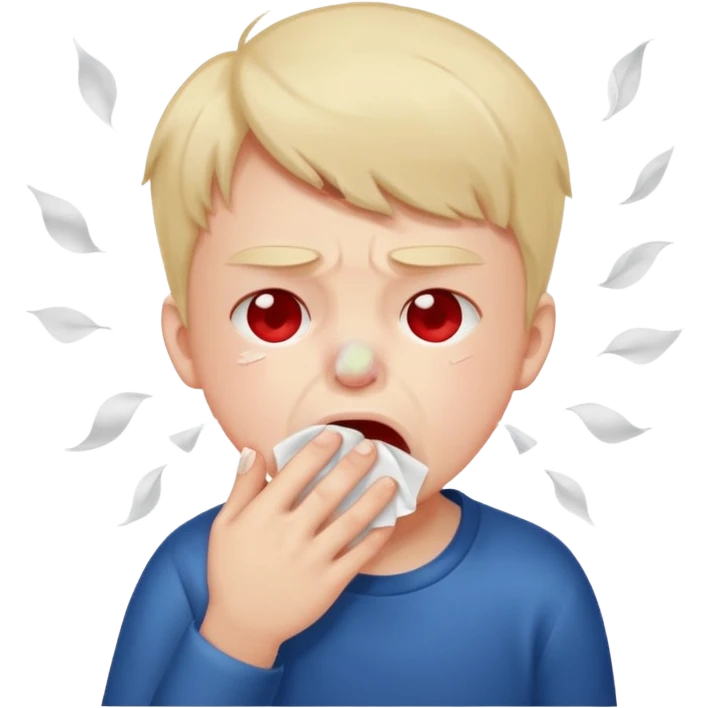 kid sneezing into tisue















 emoji