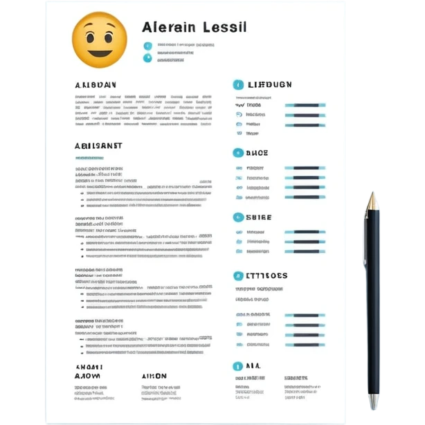 resume sheet with AI letters emoji