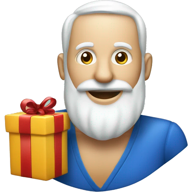 Ein Weihnachtsmann mit einem Geschenk  emoji