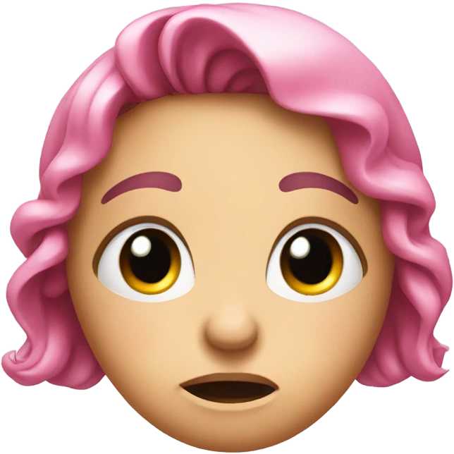 Sorry face with a pink bow emoji