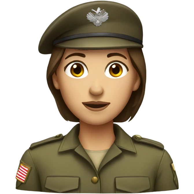 Female brown hair soldier  emoji