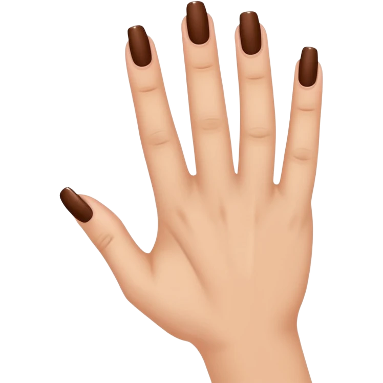 brown nails on a hand with 5 finger, but a pretty and feminine hand emoji