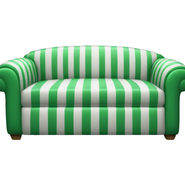 Striped green and white sofa emoji