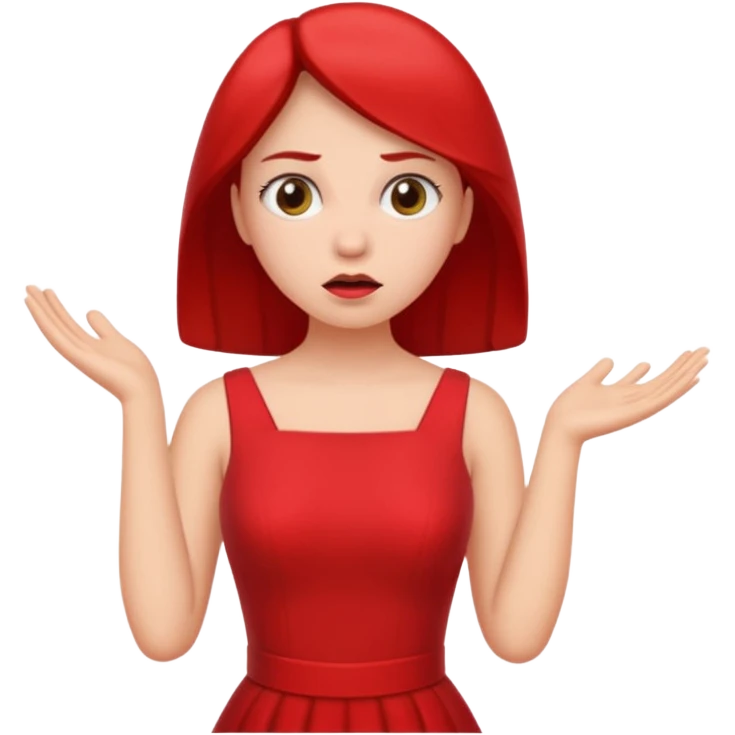빨간옷을 입은 모르겠는 여자 🤷🏻‍♀️ emoji