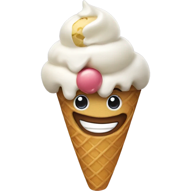 Happy face with a ice cream  emoji