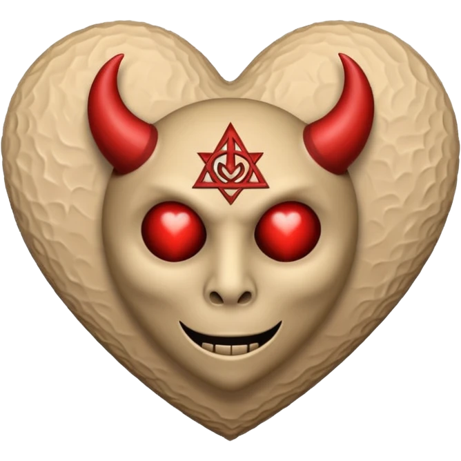beige heart satanic emoji