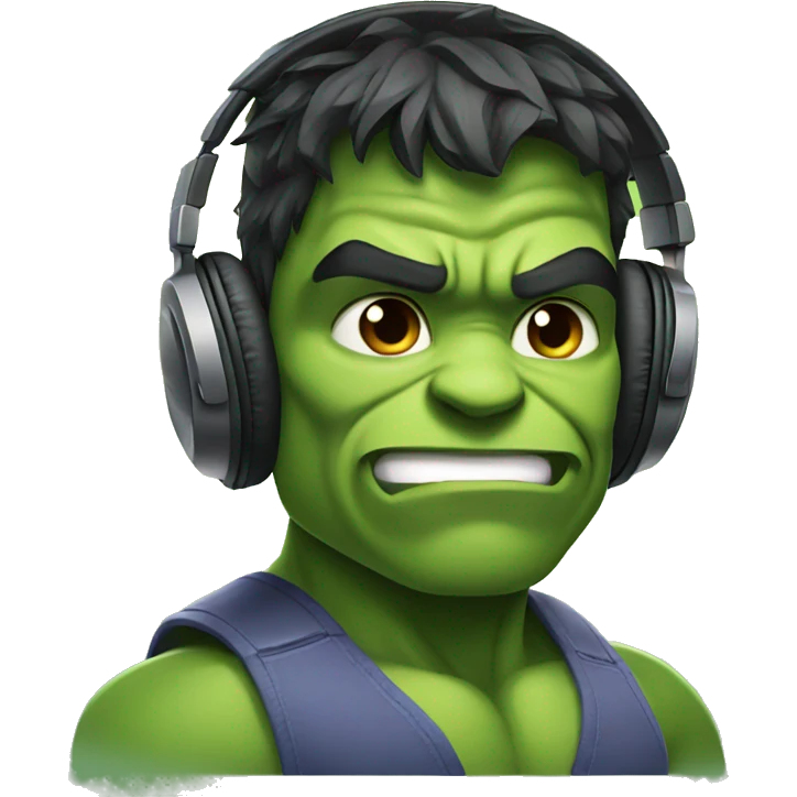 hulk with headphones emoji