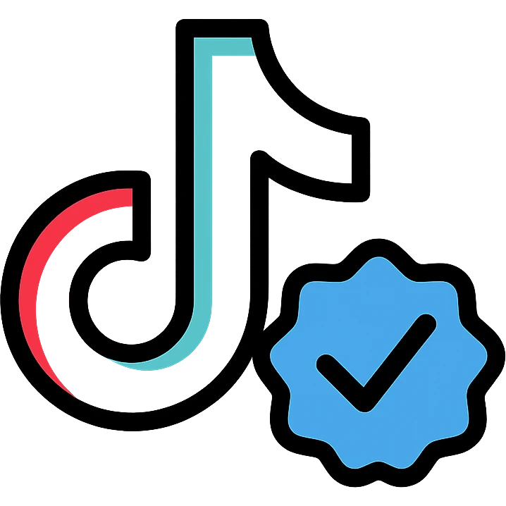 TikTok verified icon, clean, recognizable, suitable for social media, variation 4 emoji