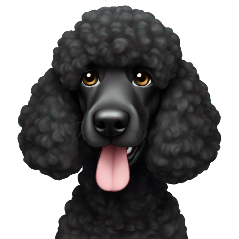 Black standard phantom poodle emoji