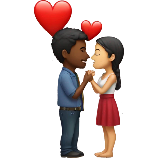 Kissing couple heart emoji