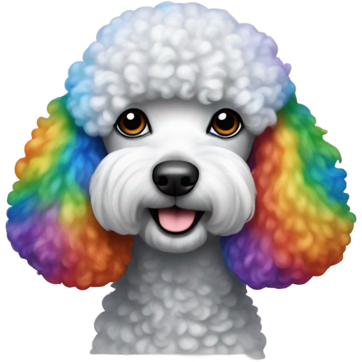 Rainbow colored poodle emoji