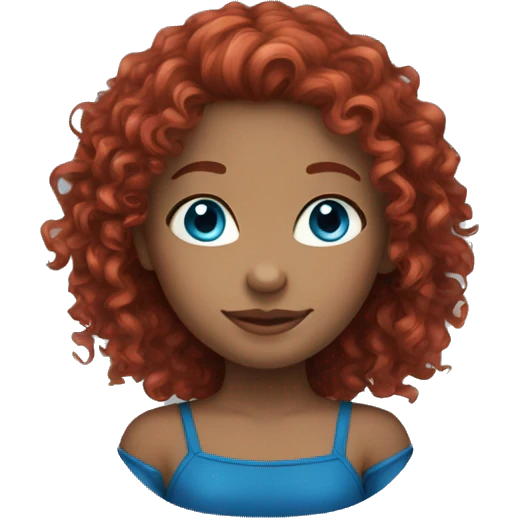 A red curly hair girl with blue eyes  emoji