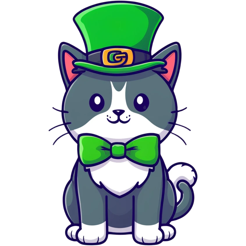 Cat leprechaun emoji