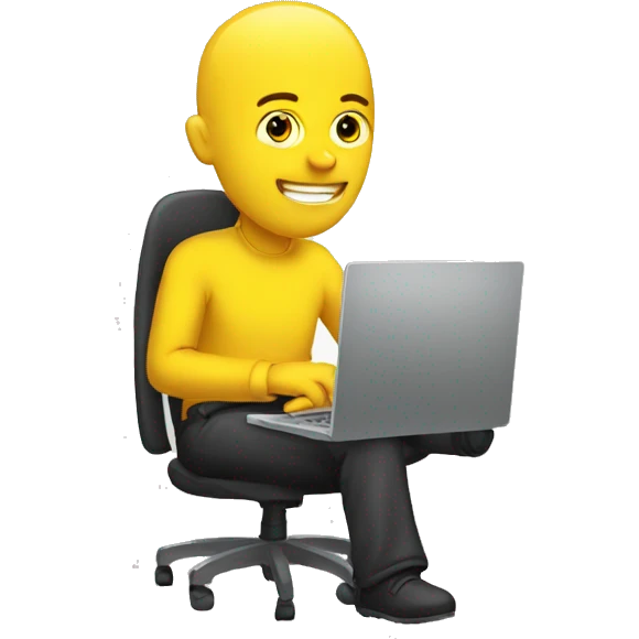 homme jaune avec un ordinateur  emoji