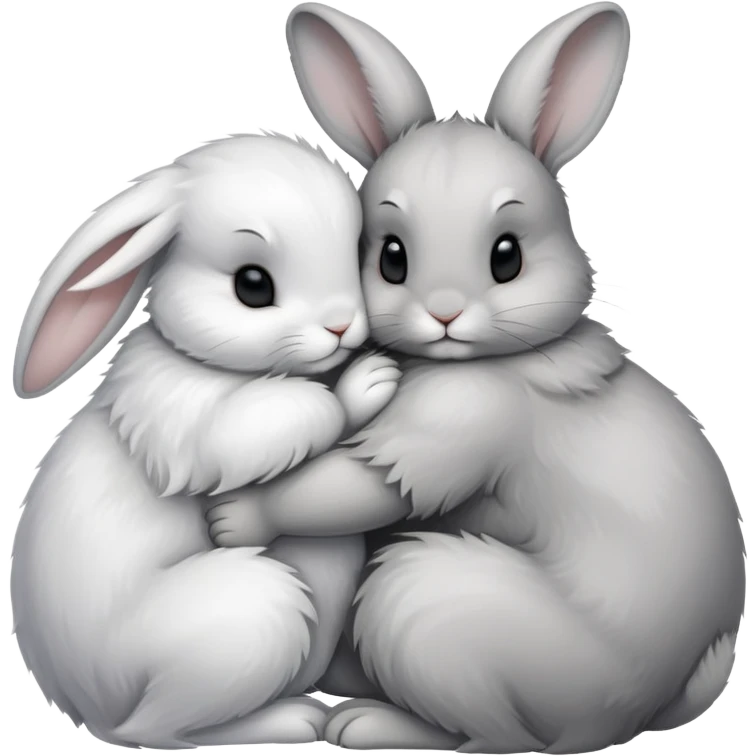 two rabbits snuggling emoji