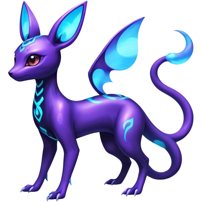 Shiny Ethereal Celestial Futuristic Divine Salandit-Umbreon-Espeon-Hybrid (Full body) emoji