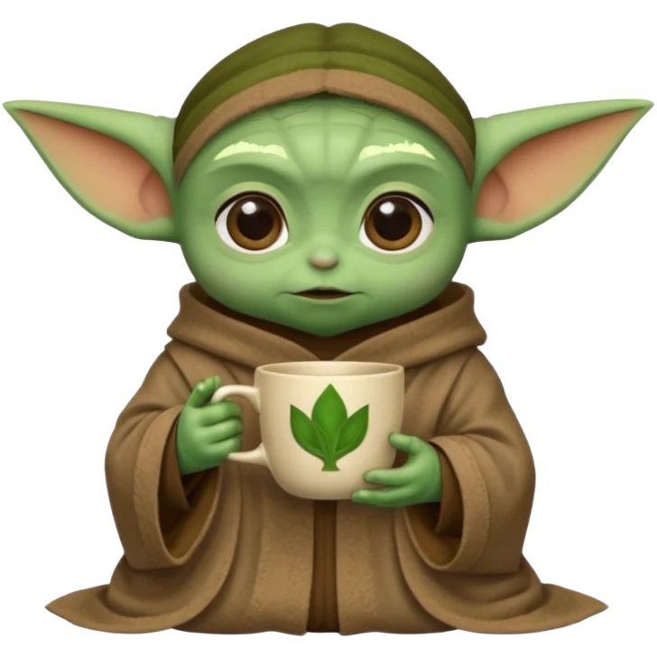 baby yoda, holding a cup emoji